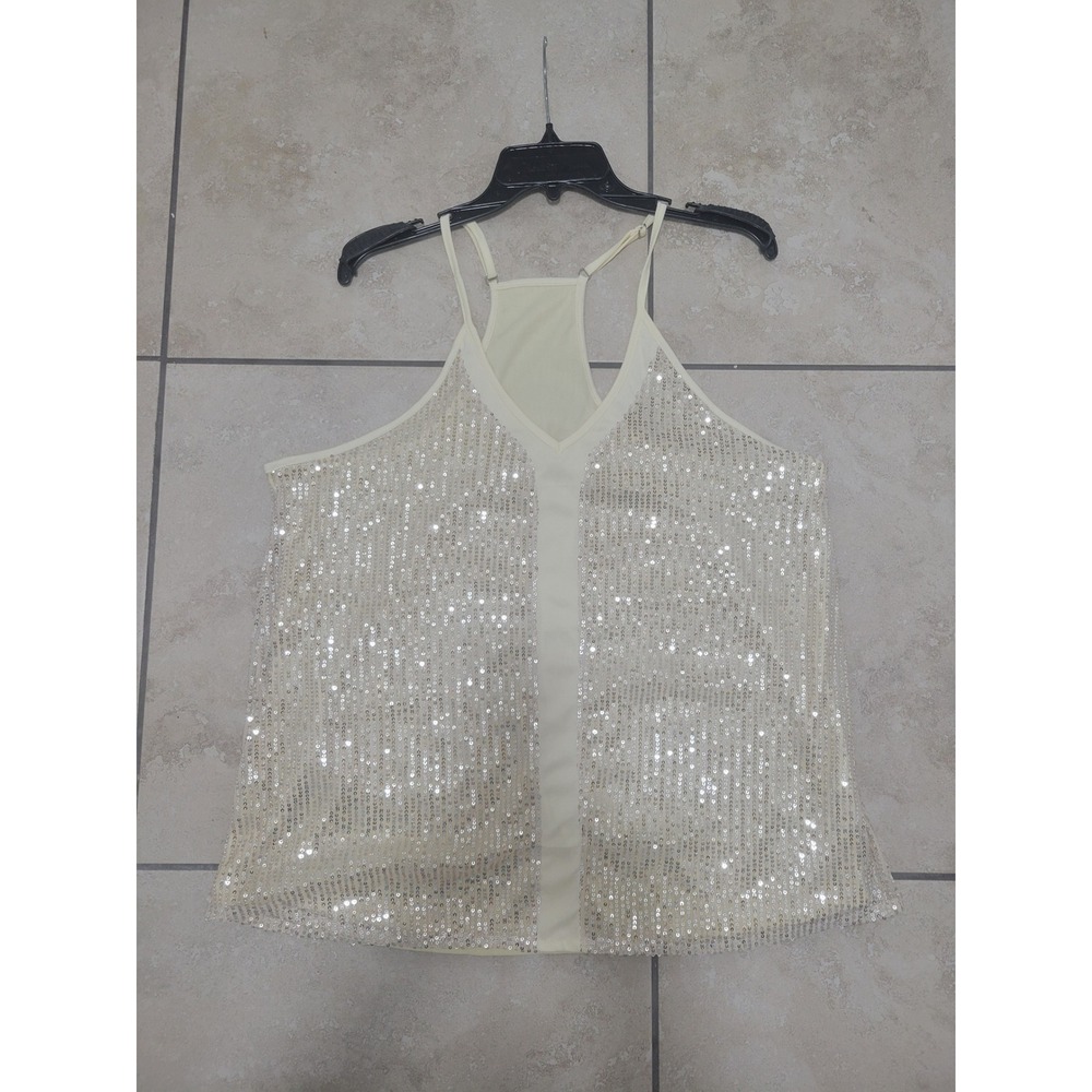 Sequin Tank Top Sleeveless Party Clubwear‎ Sparkle Shimmer Racerback